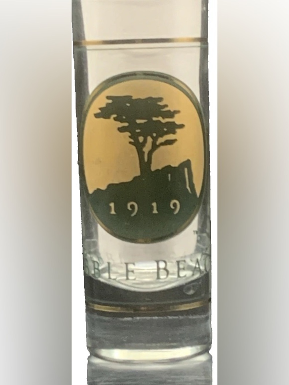Vintage Pebble Beach Resorts Lone Cypress Logo Shot Glass Shotglass